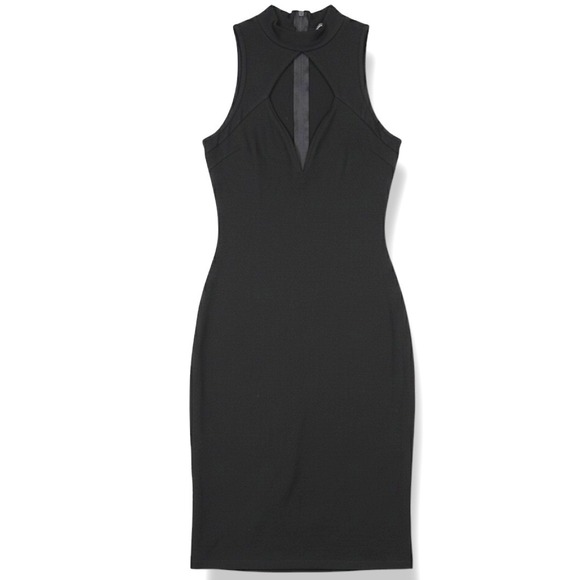 Charlotte Russe Dresses & Skirts - Charlotte Russe Womens XS Bodycon Dress Rayon Blend Black Cutout Mock Neck Club